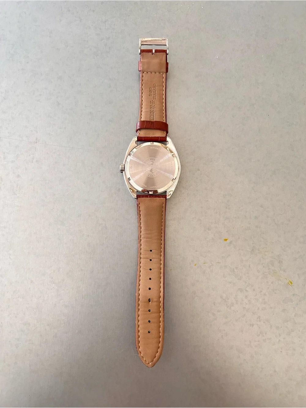 Citizen Men's Watch Blue Dial Brown Leather Strap